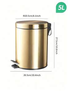 Thùng rác tròn bằng kim loại có bàn đạp, dung tích 8L/5L, thích hợp cho nhà bếp, phòng tắm, nhà ở, có lớp lót bên trong có thể tháo rời. - Rượu sâm banh - Xem 15