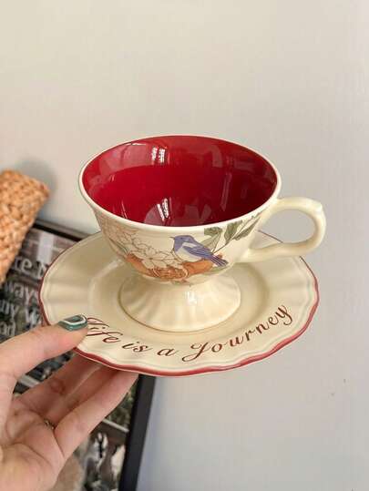 Bộ tách trà và đĩa lót hoa văn cổ điển 200ml, kiểu Pháp cao cấp, dùng cho trà chiều, cà phê, cốc, chén phục vụ, cốc sứ chất lượng cao dùng trong gia đình, đĩa tráng miệng trang nhã đi kèm cốc sứ hoa văn, món quà tuyệt vời.