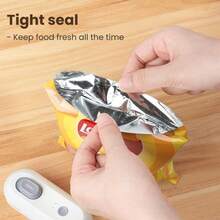 New 4 In 1 Mini Sealing Machine Snack Bag Portable Beer Bottle Opener Built-In Cutter USB Rechargeable Plastic Heat Sealer For Food Storage Magnetic Design Home Kitchen Pet Supplies Camping - White - View 5