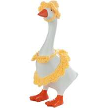 Desktop Goose Summer Outfit Creative Mini Goose Statue Crochet Bikini With Hat For Home Office Decor - amarillo - Ver 6