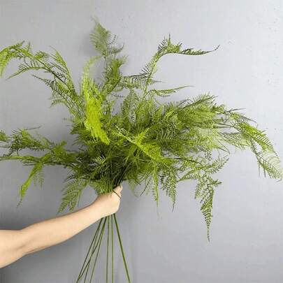 1/2/3支人造绿色植物枝条，人造蕨类植物，适用于DIY花墙、场景布置、客厅卧室花瓶装饰、婚礼派对家居装饰、桌面装饰。秋冬季落叶植物，家居装饰，桌面装饰，乡村风格装饰，抗紫外线人造花，可用于悬挂花园、门廊、窗台、户外装饰。