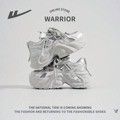 WARRIOR 1 đôi giày thể thao nữ buộc dây đế dày thời trang thoải mái chống bẩn, giày thể thao thường ngày đế mềm mại phong cách ngoài trời