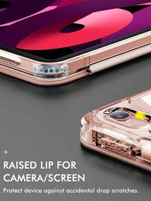 Bao da máy tính bảng gấp ba chống rơi, tương thích với iPad, có khe cắm bút bằng acrylic trong suốt cao cấp, màu hồng. - Hồng - Xem 11