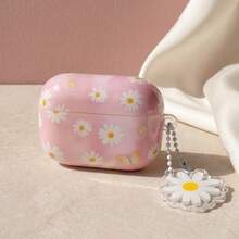 原创极简少女烟熏效果粉色底白色花朵图案TPU无线耳机保护套，兼容 2、 Pro 3/ Pro/ Pro 2/ 4，附赠永不褪色的花朵挂饰 - 粉色 - 查看 12