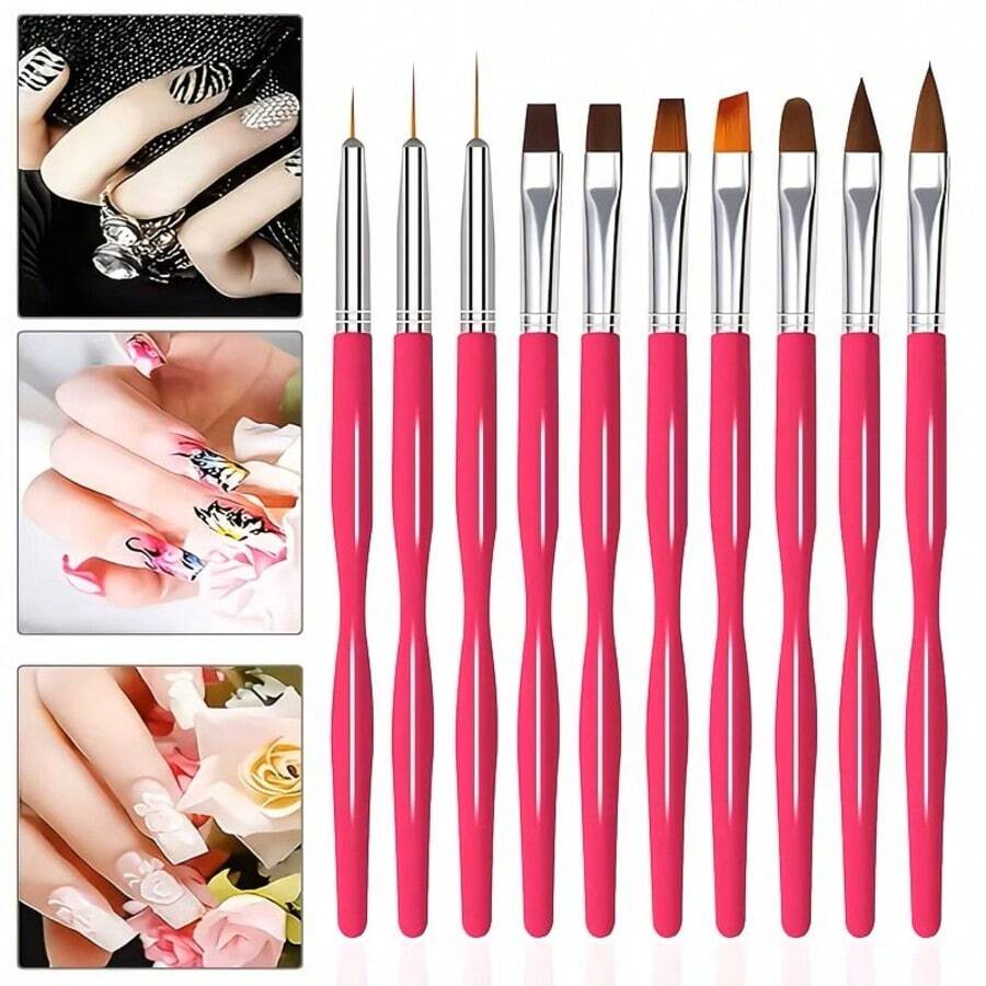 Bộ cọ vẽ móng nghệ thuật - Dụng cụ thiết kế móng nghệ thuật, cọ vẽ gel móng 3D - Bút vẽ móng acrylic - Cọ vẽ móng nghệ thuật dùng tại nhà và salon