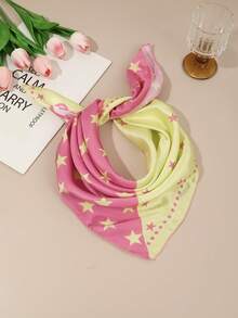 1pc Street Style Cute Cat & Polka Dot Star Print Bandana/Scarf,Holiday,Travel Essential - Multicolor - View 16