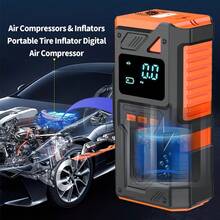 2026 Upgraded 5-In-1 Multifunction Compressor, Heavy Duty Car Jump Starter, Portable Charger, Equipped With 150 PSI Digital Tire Inflator, LED Flashlight - SOS Distress Signal Function, Car Accessories, Emergency Repair Tool! - Air Compressor - View 11