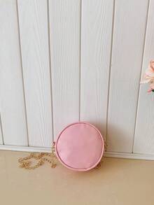 1pc Mesh Flower Crossbody Bag, Girl's Chain Small Round Shoulder Bag, Versatile For Daily Use - A - View 9