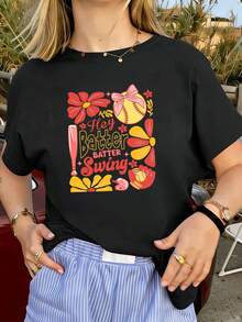 Women T-Shirts - Black - View 1
