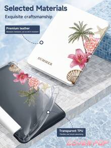 Ốp lưng máy tính bảng họa tiết cây dừa và hoa huệ, tương thích với iPad Air 11 inch M3 2025 / M2 2024, Air thế hệ thứ 5 2022, Air 8 2026 (11/13 inch), (A16) 11 inch thế hệ thứ 11 2025, tương thích với Samsung Galaxy Tab, Kindle Paperwhite thế hệ thứ 12 2024. Mặt lưng trong suốt, ốp bảo vệ họa tiết thời trang, chức năng tự động tắt/mở màn hình, bảo vệ bằng túi khí, phù hợp cho cả công việc văn phòng và làm quà tặng. - Nhiều màu - Xem 8