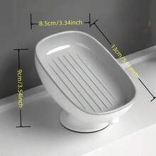 Khay đựng xà phòng có đế hút, giá đựng xà phòng bằng nhựa có lỗ thoát nước, khay đựng xà phòng không bị đọng xà phòng, giá đựng xà phòng tiết kiệm không gian cho phòng tắm, hộp đựng xà phòng đế chống trượt cho vòi sen, bồn rửa, nhà bếp, giá đựng xà phòng dễ vệ sinh, hộp đựng xà phòng phòng tắm phong cách tối giản hiện đại - Nhiều kiểu dáng - Xem 9