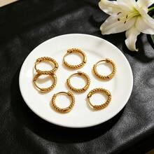 6 piezas de pendientes de aro retorcidos en dorado y plateado, con cierre de resorte de acero inoxidable 304 para hacer joyas de oreja DIY - pendientes - Ver 5