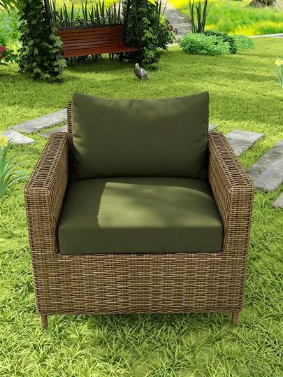 1pc Outdoor Printed Sofa Seat Cushion Cover, Solid Color Sofa Slipcover, High Elasticity Dust-Proof Washable Minimalist Modern Sofa Cushion Cover For Living Room & Bedroom, All Season