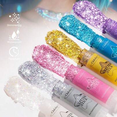 Gel nhũ 6 màu - Gel nhũ lỏng dùng cho móng tay, Gel nhũ lấp lánh lâu trôi hiệu ứng nàng tiên cá, Bột nhũ tự làm móng, Nhũ trang điểm hologram lâu trôi, Thích hợp cho mặt, tóc, mắt, môi, móng tay - Hoàn hảo cho các dịp lễ, tiệc tùng, Giáng sinh, sân khấu và hộp đêm! Sơn nhũ lấp lánh cho mặt và cơ thể, Sơn nhũ phẳng, Màu vẽ cơ thể, Trang điểm sân khấu, Lễ hội, Tiệc tùng, Gel nhũ, Gel nhũ cho cơ thể, Mặt, Nhũ lấp lánh, Lễ hội âm nhạc, Trang điểm sân khấu ấn tượng