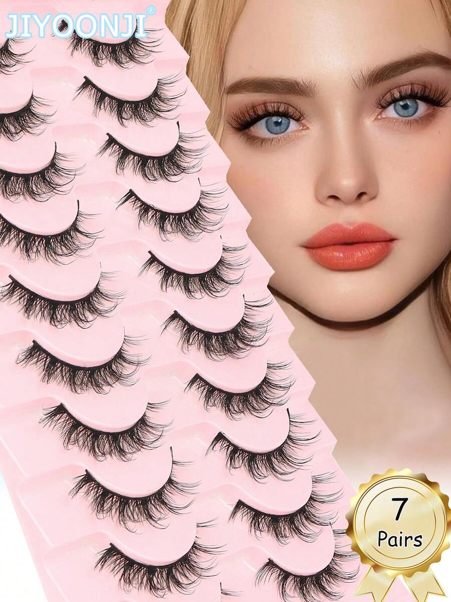 10 pares de pestañas postizas 3D de mink sintético suaves, ligeras, esponjosas, con efecto multicapa, extensiones de pestañas, 3-14mm - Negro - Ver 1