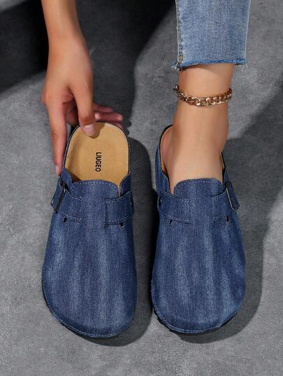 Men's Wooden Clogs, Unisex, All-Season Slip-On Cork Sandals, Plus Size, Office Casual, Autumn And Winter Closed-Toe Cork Sole Sandals