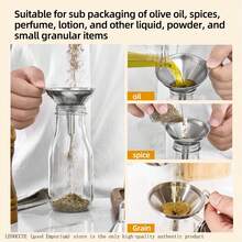 Stainless Steel Funnel Set, Multi-Function Liquid Dispenser, Mini Kitchen Oil Pourer, Suitable For Essential Oils, Liquids, Powders, Spices (Comes With Ring For Easy Hanging Storage) - View 3