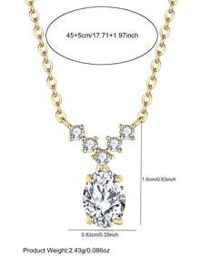 Collar con colgante en forma de V de plata de ley 925, joyería versátil para mujeres, regalo para novia, esposa, madre en cumpleaños, aniversario - Multicolor - Ver 4