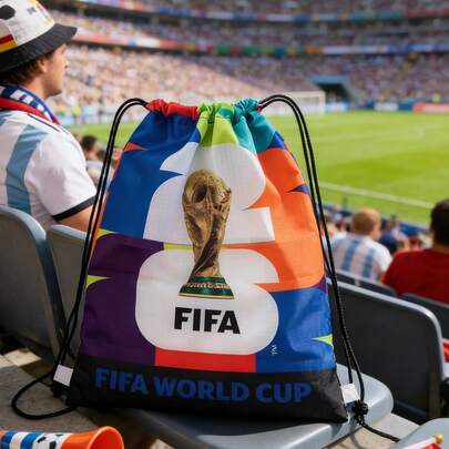 FIFA 2026 World Cup Large Capacity Drawstring Backpack, Mixed Color, Suitable For Camping, School, Team Building, Valentine's Day, Party Gifts