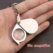 20X High Definition Magnifier To Enhance Your Vision, Sturdy Gold Metal Structure, Perfect For Reading And Exploring Nature, Essential Accessory For School And Office, Portable Folding Keychain Magnifier, Steady Magnification - Keychain Magnifying Glass - View 2