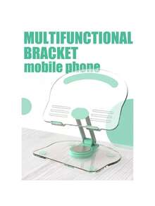 1 pieza Soporte plegable plano de acrílico transparente verde unisex, adecuado para tableta PC, teléfono inteligente, oficina, transmisión y aprendizaje - A - Ver 1