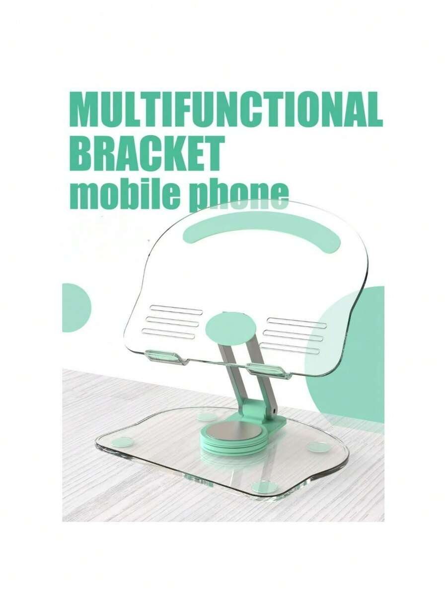 1 pieza Soporte plegable plano de acrílico transparente verde unisex, adecuado para tableta PC, teléfono inteligente, oficina, transmisión y aprendizaje - A - Ver 1