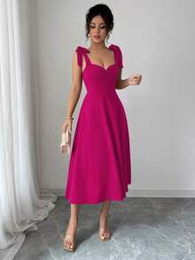Women Midi Dresses - Blue-green Water - View 9