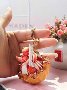 1件创意美食系列个性化背包挂件，可爱女孩配饰，逼真食物吊坠 - 彩色 - 查看 4