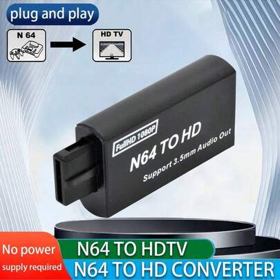 N64 To HD Adapter, Gamecube SNES SFC To HDTV Converter, Gamecube Super, 1080P And PAL NTSC Compatible, Plug And Play