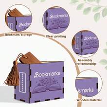 1pc Wooden Desktop Bookend & Organizer - Colorful Book-Themed, Suitable For Bookshelves, Holiday Gift For Book Lovers - Violet Purple - View 6