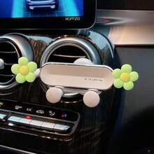 yucen 1PC Floret Car Phone Holder, Exquisite Flower Vent Clip Design, Horizontal & Vertical Air Vent Mount, Auto-Lock & Stable, Universal Car Navigation Bracket, Fashion Car Accessories To Add A Touch Of Exquisiteness - Original Flower - View 17