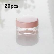 Mini Clear Cosmetic Empty Sample Jars 50/20/10/5/1 Pc,5g Plastic Container Jars, Multi-Color For Face Cream And Lotion, Lipstick, Eyeshadow, Nail Powder, Jewelry, Exquisite And Compact, Easy To Carry, Reusable, Travel Accessories - Pink - View 16