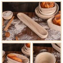1pc White Baguette Fermentation Basket, Sour Dough Bread Dough Fermentation Tool, Baking Supplies. Handcrafted Natural Wicker Bread Fermentation Basket With Cloth Bag, Durable, Non-Stick, Easy To Clean. - Multicolor - View 6