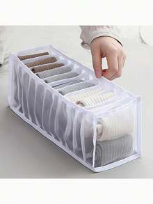 1/3/5 Cajas de almacenamiento de ropa interior, Organizador de cajón plegable para ropa interior, Organizador de armario, Caja de almacenamiento de sujetadores para el hogar - Blanco - Ver 10