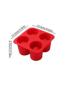 1 Peça Forma de Gelo Quadrada de 4 Cavidades, Forma de Gelo Criativa com Formato Diferenciado, Forma de Gelo DIY para Copo, Forma de Gelo de 4 Cavidades, Forma de Gelo de Silicone, Forma de Gelo de Barra de Uísque com 4 Cavidades, Forma de Gelo de Silicone com 4 Ranhuras para Xícara de Café, Bebida de Café - Multicolorido - Visão 13