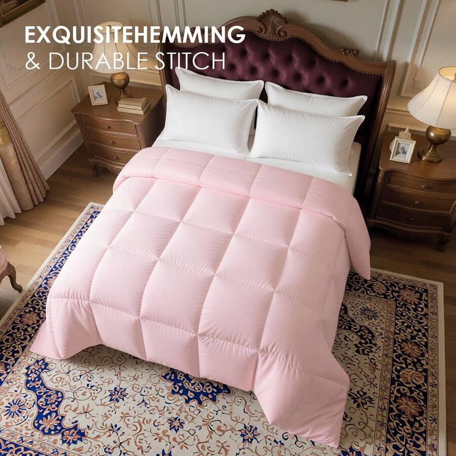All Season Soft Pink Preppy Plaid Comforter, Four Seasons Universal Pink Grid Checkered Duvet Insert, Ultra Fluffy Cloud-Like Down Alternative Bedding Comforter For Twin Full Queen King Cal King Size Bed, Reversible Lightweight Breathable Quilted Comforter For Teen Girl Bedroom Nursery Dorm Aesthetic Home Decor, Machine Washable Gentle Skin-Friendly Comforter With Brushed Microfiber Cover & Premium Fill, No Shrinkage No Fading No Clumping Year Round Use Bedding, Warm Winter Cool Summer Fit Pink Checkered Comforter For Women Teens Kids, Ultra Cozy Fluffy Plaid Bedding For Bedroom Refresh, Easy Care Wrinkle Resistant Pink Grid Duvet Insert For All Bed Sizes, Cute Stylish Checkered Pink Plaid Bedding For Daily Use & Gift, Premium Pink Plaid Comforter With Long Lasting Fluffiness, Breathable All Weather Duvet Insert For Peaceful Sleep All Year Round - Pink - View 1