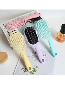 Lược chống tĩnh điện cán dài rỗng, dễ dàng gỡ rối tóc, tạo kiểu tóc mượt mà và bồng bềnh. Răng lược mềm dẻo có thể massage da đầu, thích hợp để sấy khô, tạo kiểu và gội đầu. Phù hợp với tóc xoăn, tóc thẳng và mọi loại tóc; thích hợp cho chăm sóc tại nhà, trang điểm, du lịch, trường học, văn phòng và salon. - Một kích thước phù hợp với tất cả - Xem 11