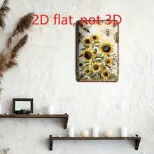 Vintage Sunflower & Bees Printed 2D Flat Aluminum Tin Painting, 20cm*30cm Retro Decorative Wall Art Sign For Home Decoration - 447 - 查看 3