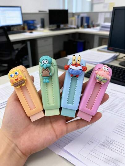 1pc/5pcs Cute Themed Erasers. Made Of High-Quality Material, Smooth Surface, Easy To Wipe. Suitable For School And Office Use. Perfect Stationery, Practical Teacher's Gift, And Durable Daily Eraser. Also An Excellent Choice For Birthday And Christmas Gifts.