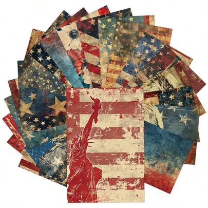 20pcs Vintage Independence Day Postcards - Retro American Independence Day Decorative Art Cards, 4Th Of July Theme Wall Collage Kit For Home Room Decor, Perfect For Crafting & Gifting