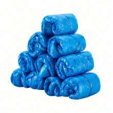 100pcs Disposable Shoe Covers, Anti-Slip, Waterproof, Dust-Proof, PE Plastic, Floor Protection, Easy To Wear, Durable, Tear-Resistant, Single Size Fits Most Adults, Heavy Duty, Anti-Static, For Home, Hospital, Office, Warehouse, Construction, Medical Protective Equipment - 100pcs Blue - View 8