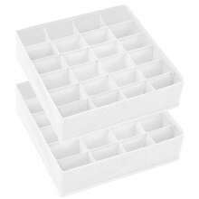 1pc/2pcs Underwear Storage Box With Drawers And Dividers, 24-Grid Drawer Type Storage Box Suitable For Socks, Underwear, Ties And Handkerchiefs - Soft White - White - View 12