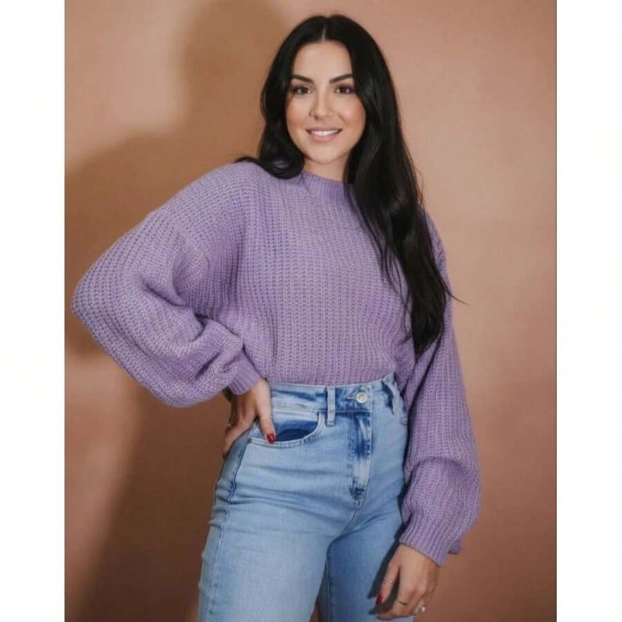 Women's Knitted Sweater - Lila Púrpura - Ver 1