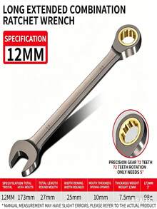 Cờ lê kết hợp có tay quay dài 6/32mm, 72 răng, góc xoay 5°, cờ lê đa năng đầu mở/đầu hộp, thép CR-V. - cờ lê - Xem 24