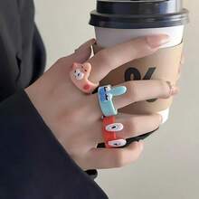 SpongeBob SquarePants 1 Set Cartoon Couple Rings, Cartoon Animation Peripherals, Movie Jewelry Accessories Toys Birthday Gift, Couple Commemorative Gift, Perfect Decorative Gift, Suitable For Daily Outfit Decoration, Fan Series, Holiday Party Decoration, Anniversary, Holiday Party Gift (Random Style) - Multicolor - View 9