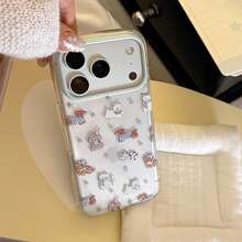Funda de teléfono con estrellas azules transparentes y brillo en relieve, adecuada para 17 Pro, 16, 13/15 con brillo transparente, a prueba de golpes 14, apta para 17, con estilo lindo, creativo, geométrico, de dibujos animados, adorable, fresco, de nicho, estilo Ins - transparente - Ver 11