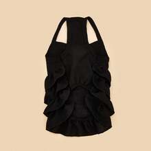 1pc Luxury Suspender Multilayer Ruffle Dress For Pets, Fashionable & Elegant Wedding Season Dress For Cats & Dogs, Soft & Breathable Animal Clothing, Lightweight & Comfortable Outfit For All Seasons - Black - View 3