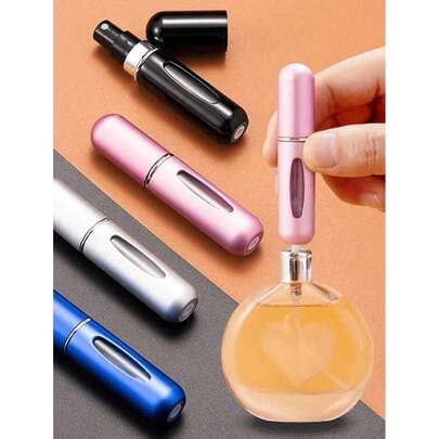 1 chai xịt nước hoa có thể tái sử dụng, chai đựng chất lỏng mini di động, hộp đựng đồ dùng du lịch, vật dụng cần thiết khi đi biển, kỳ nghỉ hè, đồ dùng học tập, đồ dùng cắm trại, phụ kiện cần thiết cho kỳ nghỉ, nước hoa nữ, nước hoa nam, chai nước hoa đi biển.