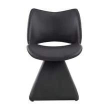 Comfortable Swivel Chair In Black, Modern High-Back Chair Made Of Synthetic Leather, Ideal For Dining Rooms, Home Offices And Living Rooms. - 黑色 - 查看 1