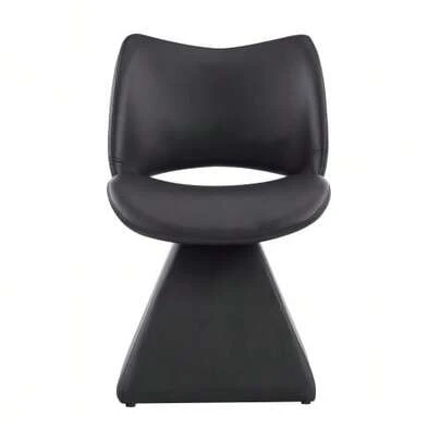Comfortable Swivel Chair In Black, Modern High-Back Chair Made Of Synthetic Leather, Ideal For Dining Rooms, Home Offices And Living Rooms.